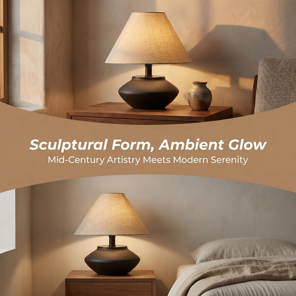 Farmhouse ceramic table lamp base detail