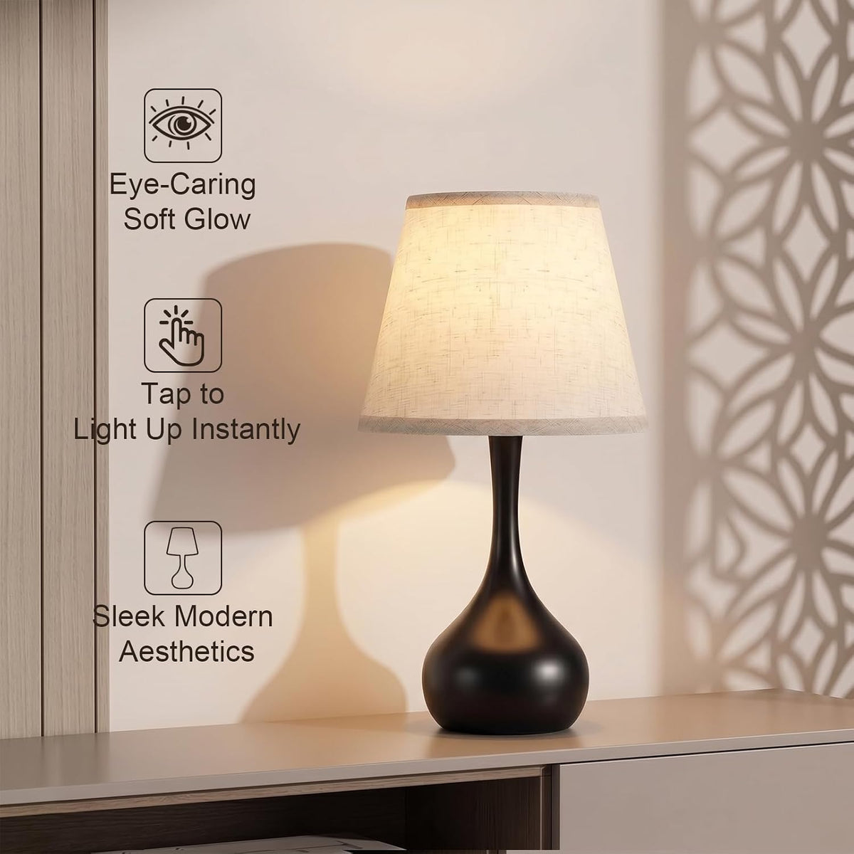 Touch bedside lamp touch-control base