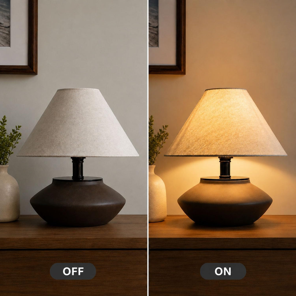 Farmhouse ceramic table lamp color options