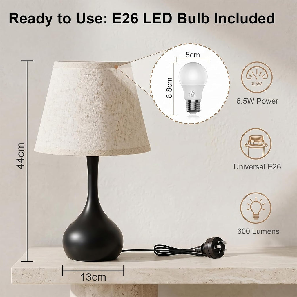 Touch bedside lamp three brightness levels