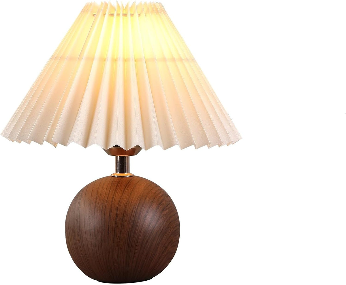 Ceramic globe table lamp base close-up