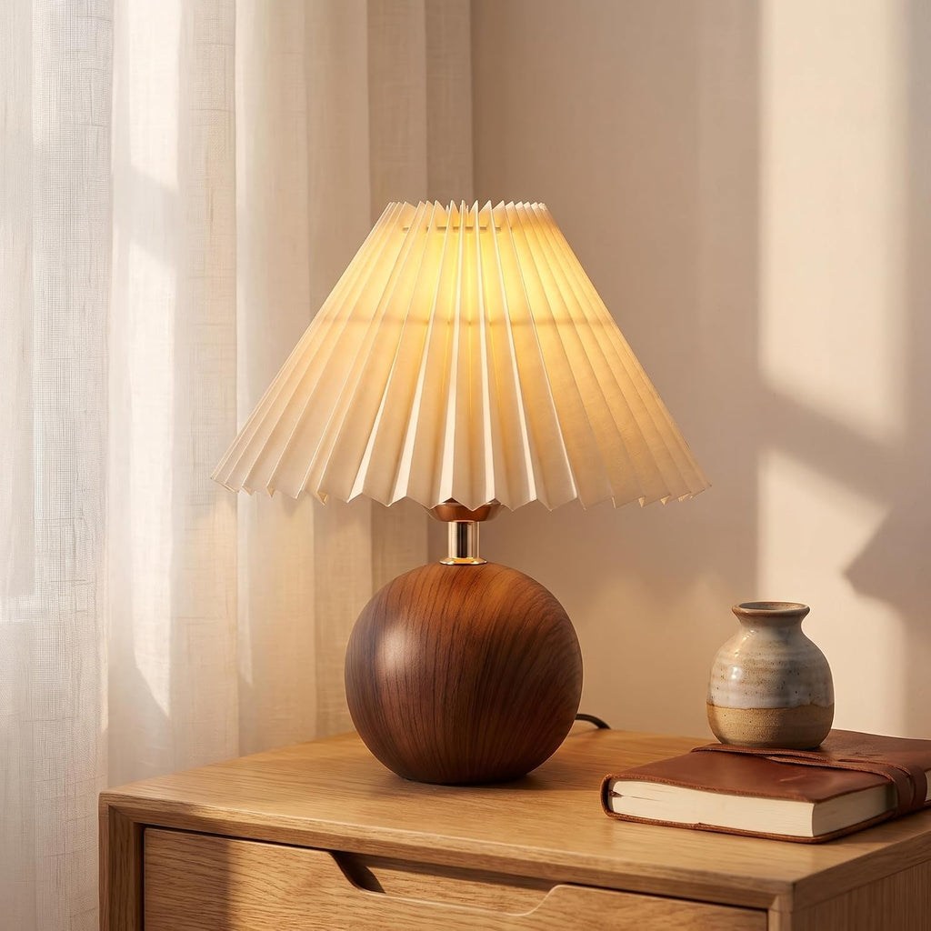 Ceramic globe table lamp side view