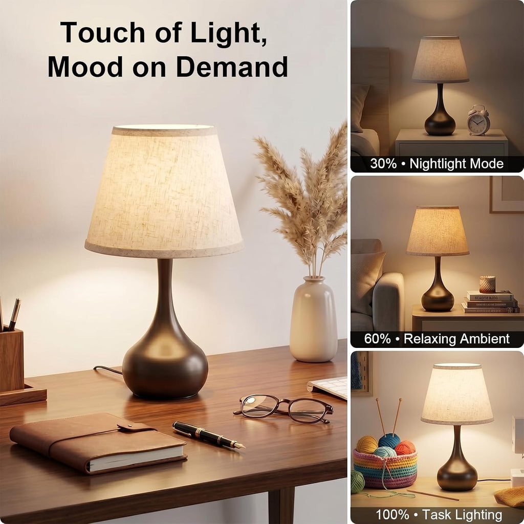 Touch bedside lamp on a nightstand
