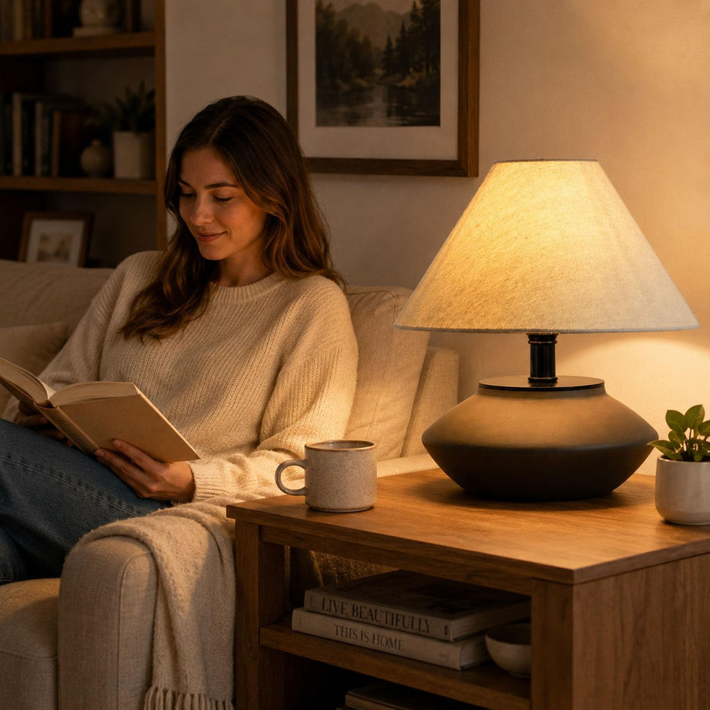Farmhouse ceramic table lamp dimensions